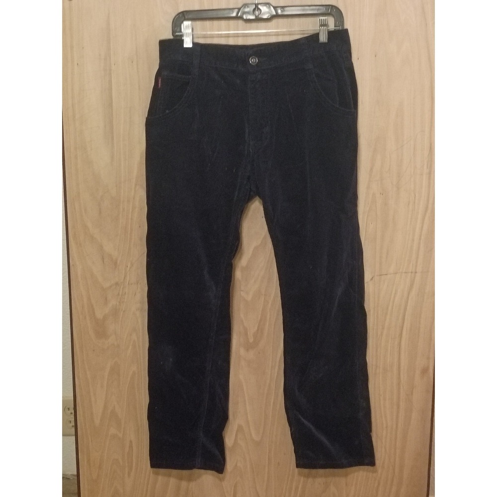 Navy Blue Corduroy Straight Leg Pants Red Tab Jeans Size 31 Mens Trousers